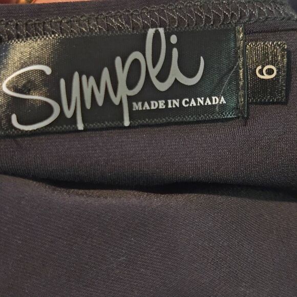 Sympli Tunic Top Women’s Size 6 Charcoal Cutout Neck 3/4 Sleeve Asymmetrical Hem - Picture 5 of 6